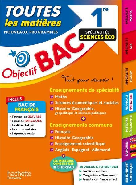 Objectif bac 2024 1re specialites