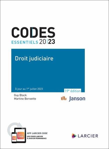 Codes Essentiels ; Droit Judiciaire (Edition 2023)