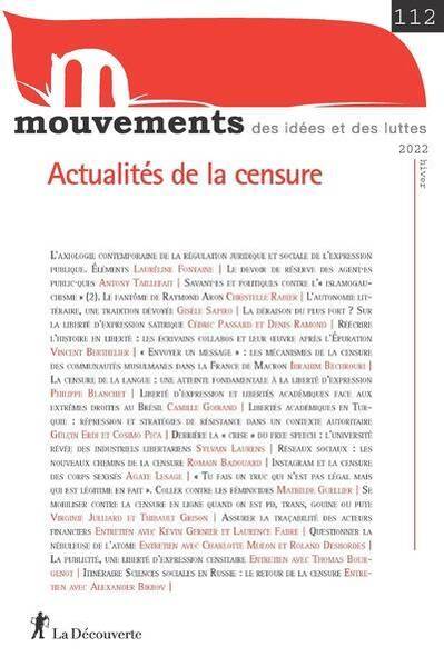 Revue Mouvements N.112 ; Actualites de la Censure