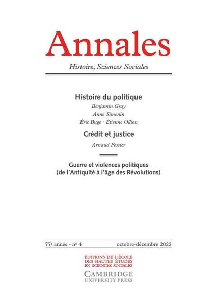 Annales. Histoire, Sciences Sociales, 77e Annee, N 4/2022