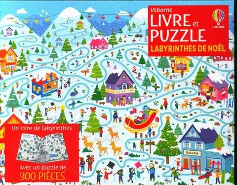 Les labyrinthes de Noël : coffret livre et puzzle