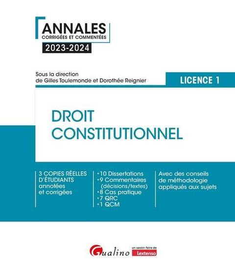 Droit Constitutionnel L1: 3 Copies Reelles D Etudiants Annotees et