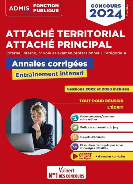 Concours Attache Territorial: Categorie a; Annales Corrigees;