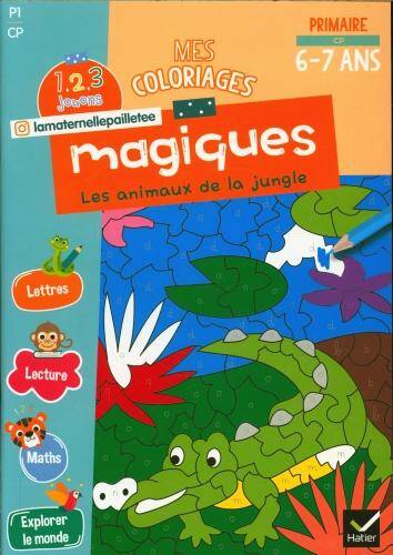 Mes coloriages magiques : les animaux de la jungle CP