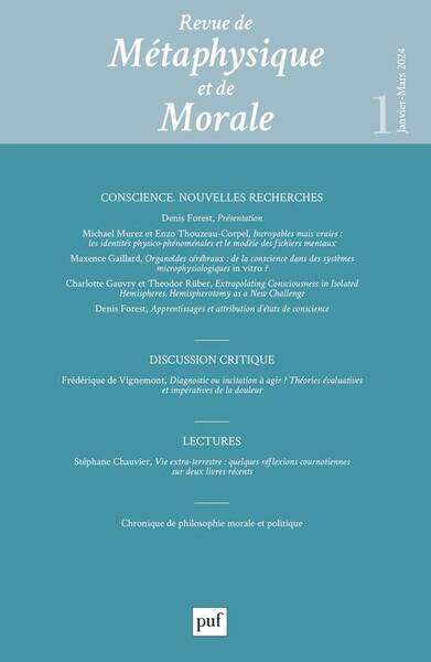 Revue de Metaphysique et de Morale N.1; Conscience, Nouvelles