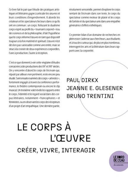 LE CORPS A L'OEUVRE TOME 1