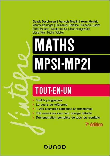 Maths mpsi-mp2i tout-en-un - 7e ed.