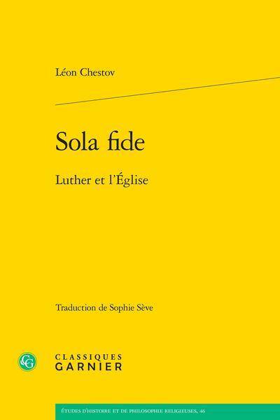 Sola fide : Luther et l'Eglise