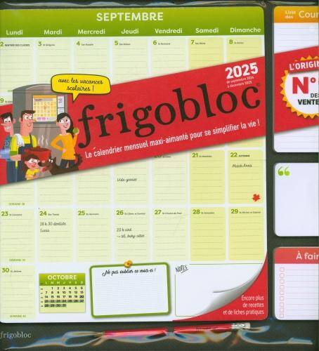 Frigobloc mensuel 2025 : calendrier d'organisation familiale