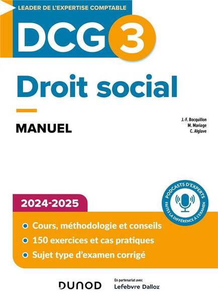 Dcg 3 droit social manuel 2024 2025