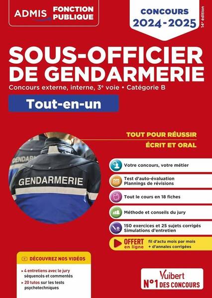 Concours Sous Officier de Gendarmerie: Categorie B; Tout En Un; 20