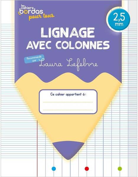 Les Cahiers Bordas Pour Tous; Lignage Avec Colonnes; 2,5 MM; Cahier