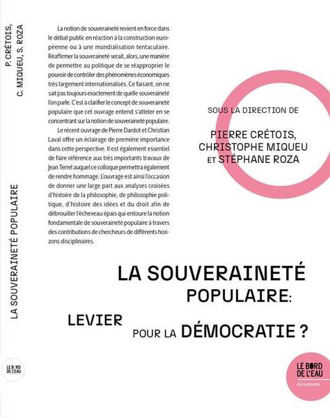 La Souverainete Populaire : Levier Pour la Democratie ?