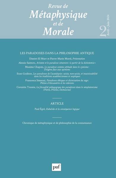 Revue de Metaphysique et de Morale N.2; les Paradoxes Dans la