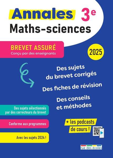 Annales Brevet Maths-Sciences 3e 2025