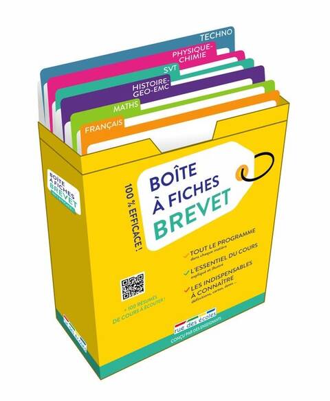 Boite a Fiches Brevet 180 Fiches Recto Verso Pour Reussir son Brevet