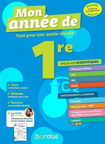 Mon Annee de; 1re; Specialites Scientifiques; Enseignements Communs