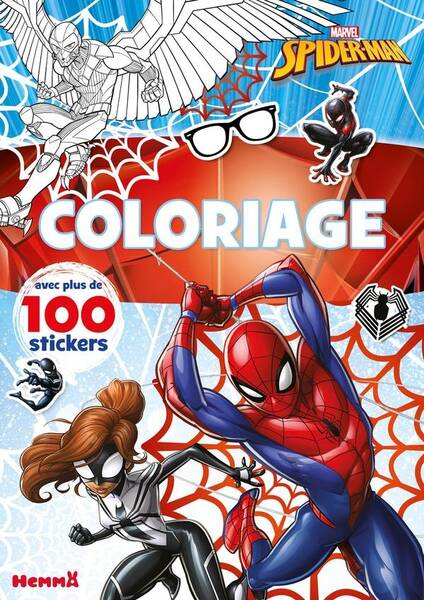 MARVEL SPIDER MAN COLORIAGE AVEC PLUS DE 100 STICKERS SPIDER MAN ET