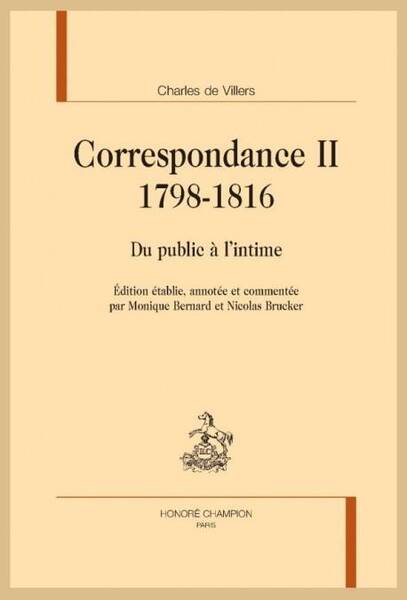 Correspondance Tome 2 : 1798-1816