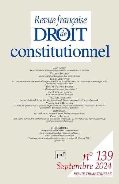 Revue Francaise de Droit Constitutionnel N.139