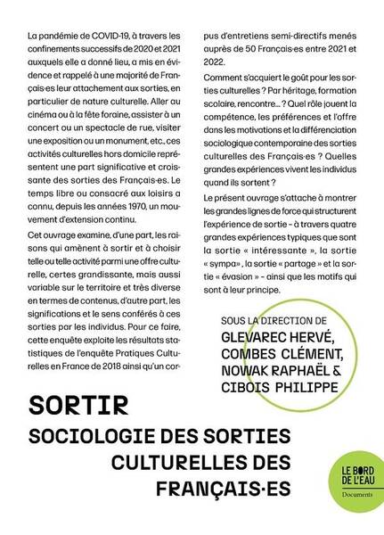Sortir. Sociologie des Sorties Culturelles des Francais.es Ds