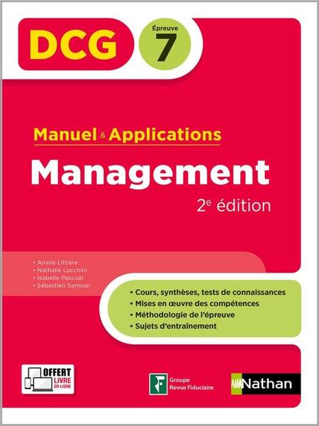 Dcg; Management; Epreuve 7; Manuel & Applications Edition 2024;2025