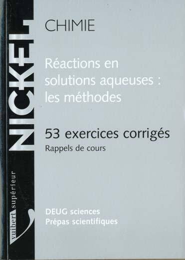Chimie Reactions Solut Aqueuses 53 Ex Co