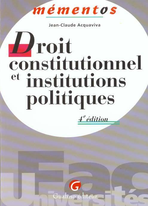 Droit Constitutionnel et Institutions Po