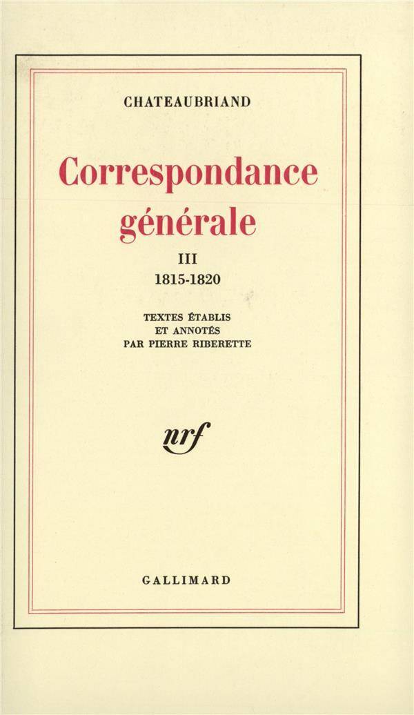 Correspondance générale