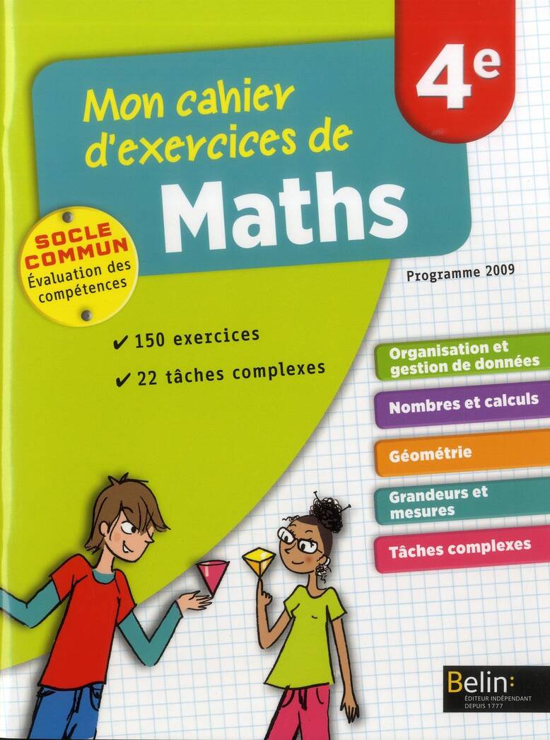 Mon Cahier D'Exercices de Maths ; 4eme