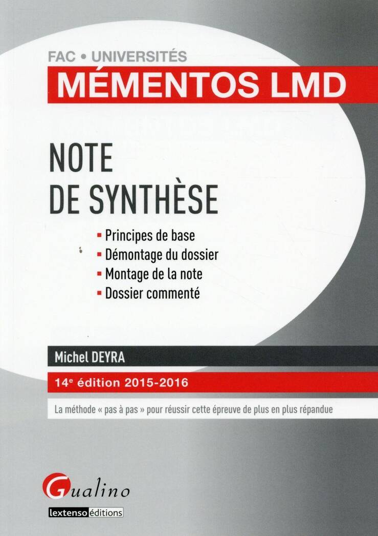 Note de Synthese 2015-2016 (14e Edition)