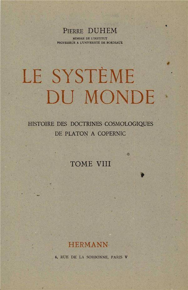 Le systeme du monde viii