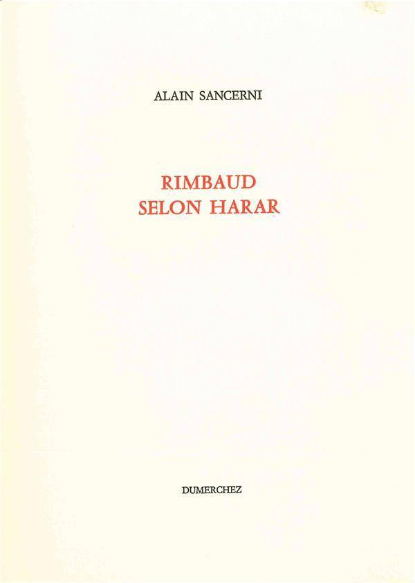 Rimbaud Selon Harar