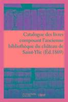 Catalogue des livres composant l