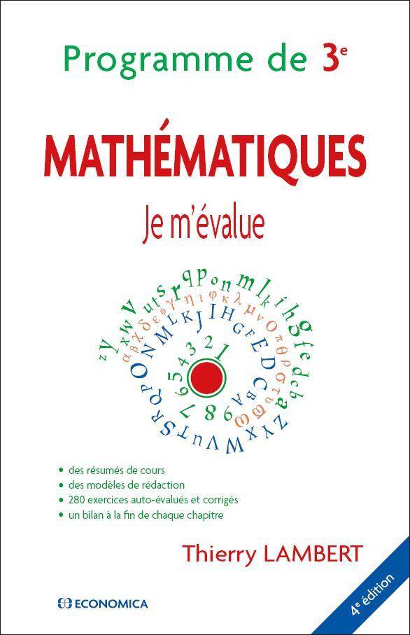 Mathematiques - Je M'Evalue - Programme de 3e - 4e Edition