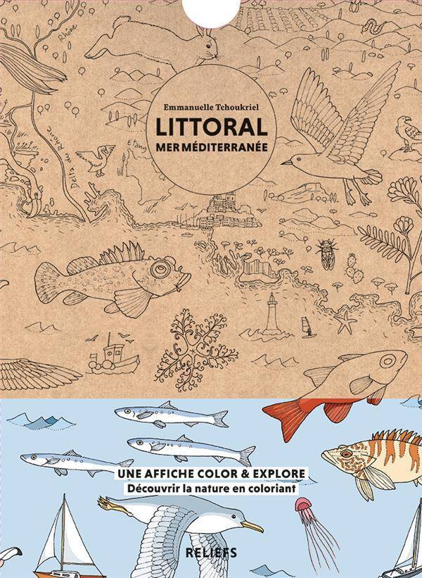 Littoral Mer Mediterranee - Affiche a Colorier