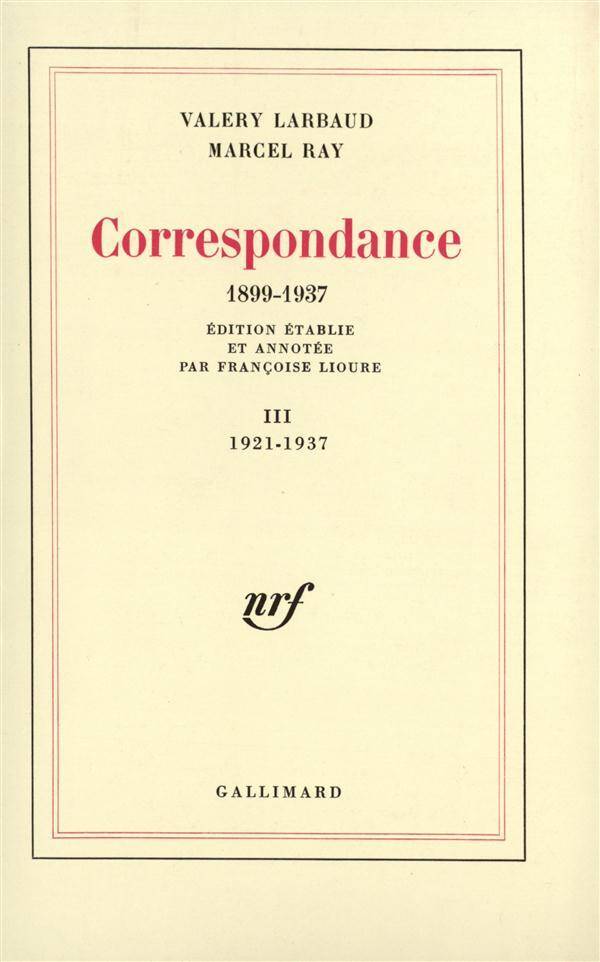 Correspondance: 1899-1937