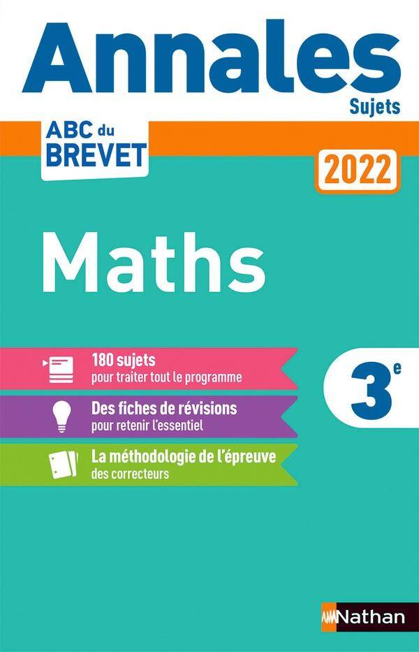 Maths 3e : annales 2022