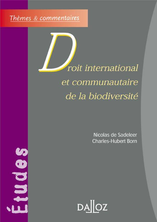 Droit International et Communautaire de la Biodiversite