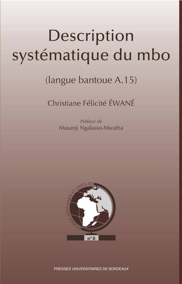 DESCRIPTION SYSTEMATIQUE DU MBO LANGUE BANTOUE A.15