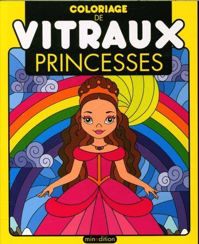 Princesses : coloriage de vitraux