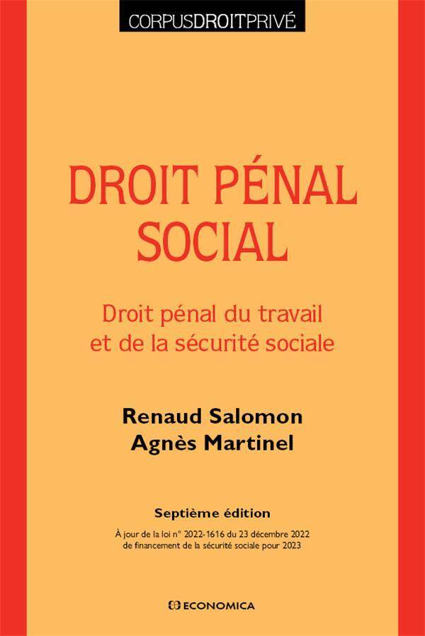 DROIT PENAL SOCIAL (7E EDITION)
