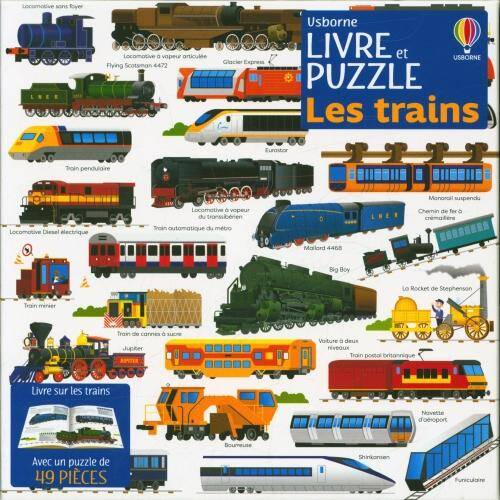Les trains : livre et puzzle