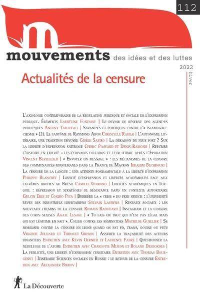 Revue Mouvements N.112 ; Actualites de la Censure