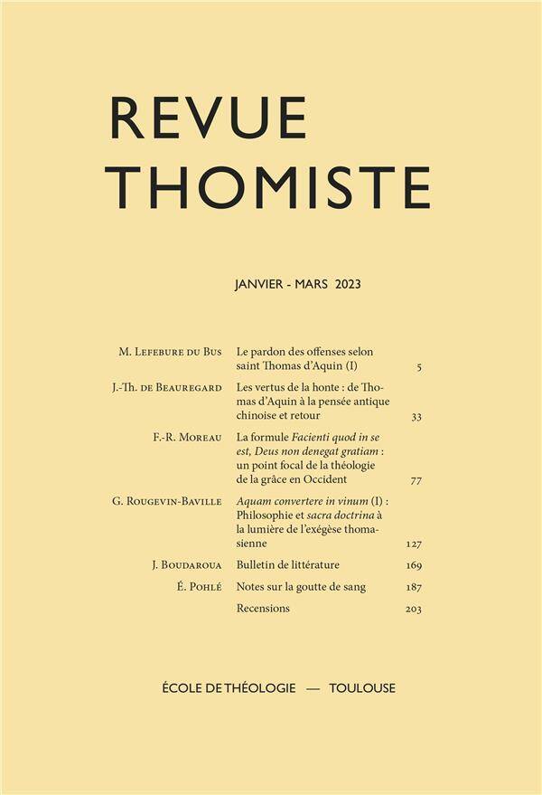Revue Thomiste - N 1/2023