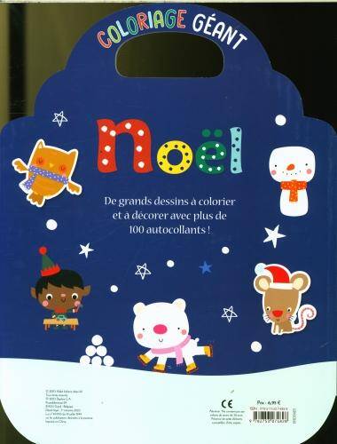 La nuit de Noël : coloriage géant avec plus de 100 autocollants