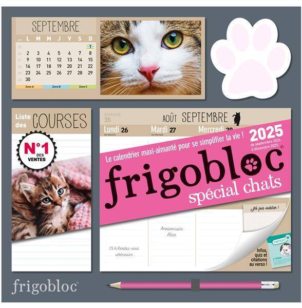Frigobloc spécial chats 2025 : de septembre 2024 à décembre 2025