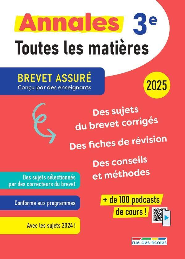 Annales Brevet Toutes les Matieres 3e 2025