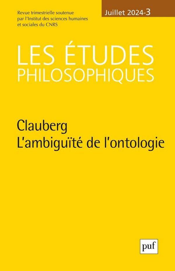 Revue les Etudes Philosophiques N.3; Clauberg: l Ambiguite de l