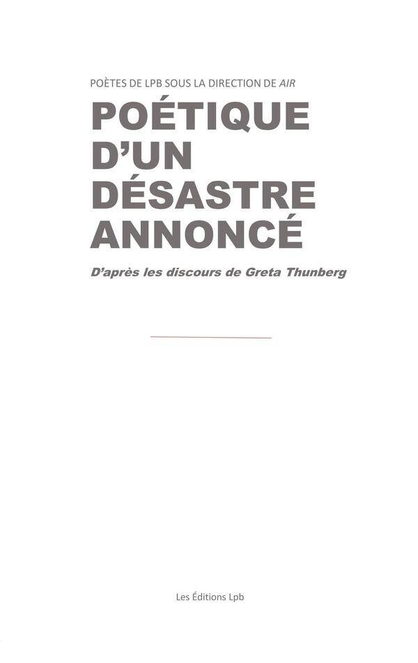 Poetique d un desastre annonce